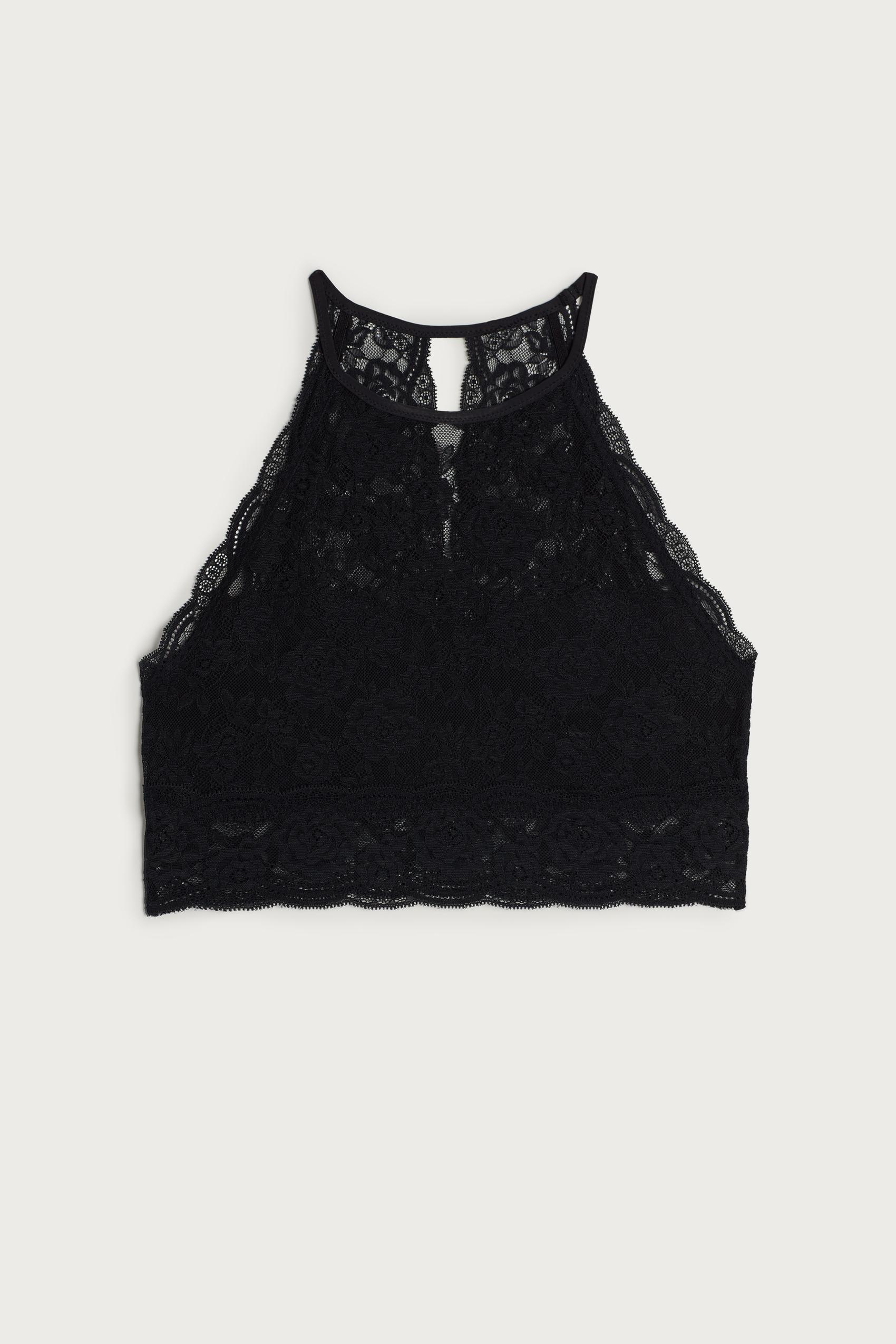 Black Halter Neck Bralette, , large image number 2