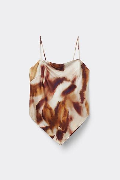 Multicolour Satin Scarf Top, 5601_663J, large image number 4