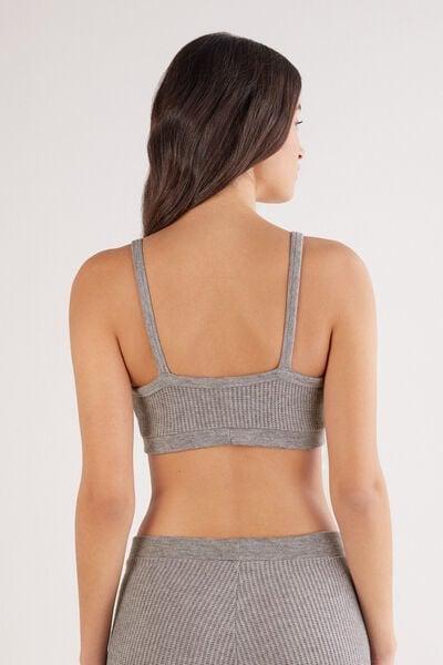 Grey Tricot-Effect Viscose Top, 5601_043K, large image number 3