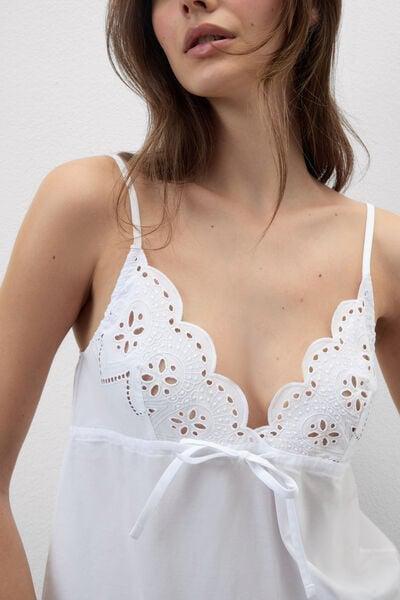 White Made With Love Cotton Broderie Top, White, large image number 5