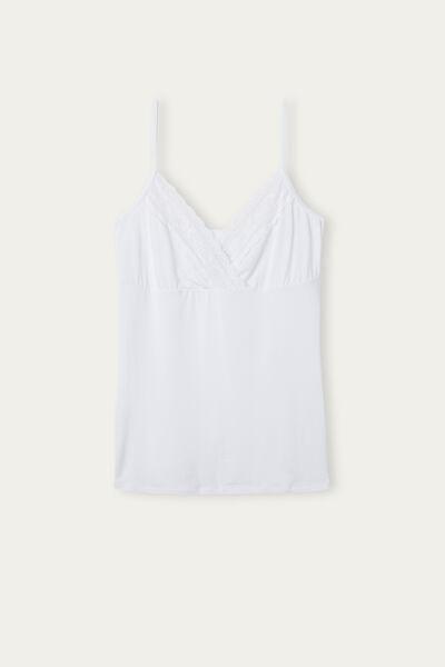 White Micromodal Lace Top, , large image number 2