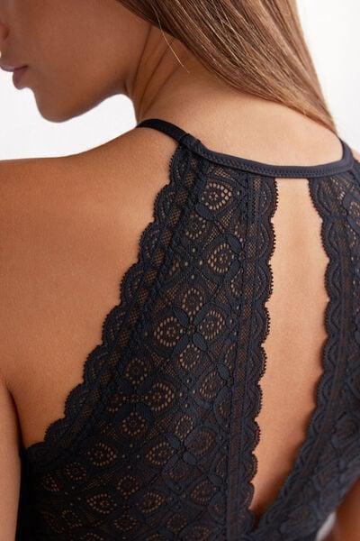 Black Non-Wired Lace Bra Top, Black, large image number 5