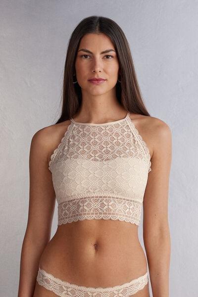 Pink Silk Lace Bra Top, , large image number 0