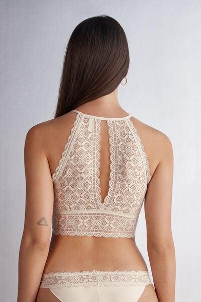 Pink Non-Wired Lace Bra Top, Silk, large image number 3