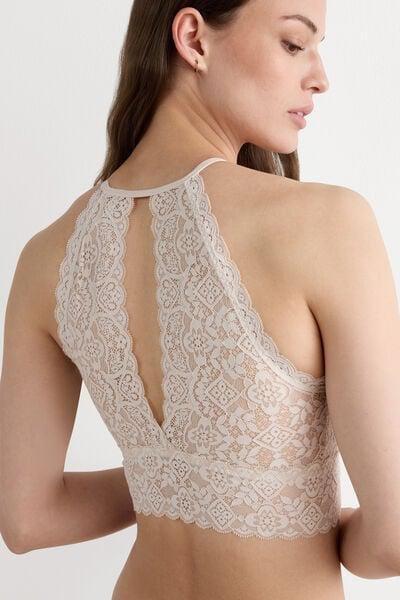 Cream Lace Bra Top, Silk, large image number 11