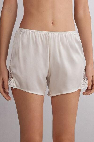 White Pretty Flowers Shorts, , medium