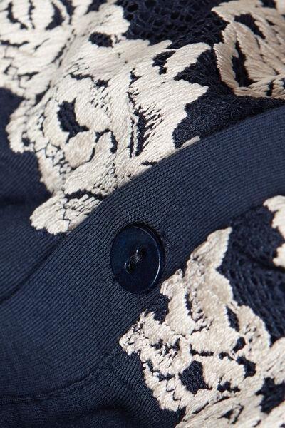 Blue Pretty Flower Open Nightdress, , large image number 4
