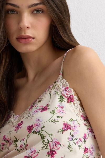 Pink Pretty Flowers Print Short Pyjama Set, 5601_057K, large image number 5