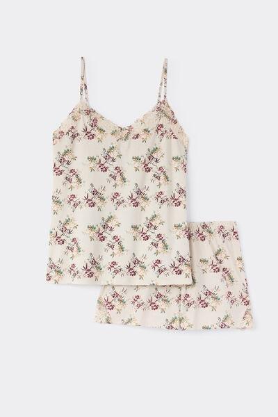 Beige Pretty Flowers Superior Cotton Pyjama Set, 5601_327K, large image number 3