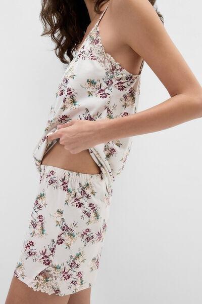 Beige Pretty Flowers Superior Cotton Pyjama Set, 5601_327K, large image number 4