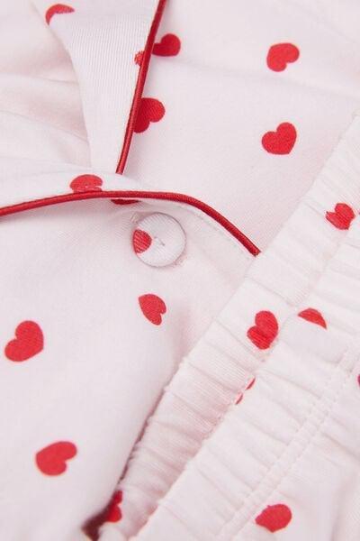 Pink / Red The Love Club Short Button-Up Pyjama Set, 5601_066K, large image number 4