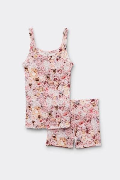 Pink I Bloom For You Printed Pyjama Set, 5601_062K, large image number 3