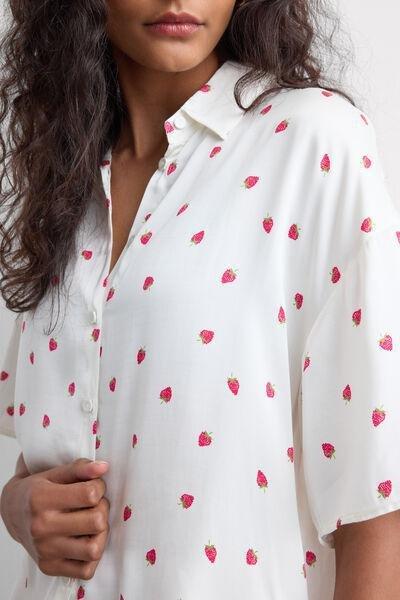 White Sweet As A Berry Short Viscose Satin Pyjama Set, 5601_114K, large image number 5