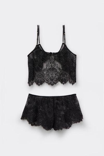 Black Elegance Embodied Lace Lingerie Set, Black, large image number 3