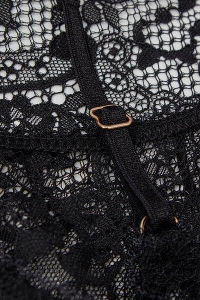 Black Elegance Embodied Lace Lingerie Set, Black, large image number 4