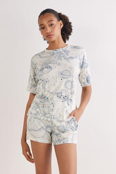 Cream Luxury Dreams Printed Pyjama Set, , large image number 2