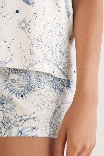 Cream Luxury Dreams Printed Pyjama Set, 5601_945J, large image number 5