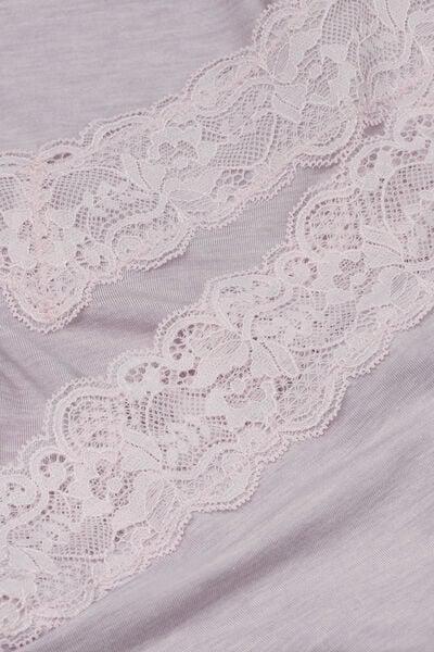 Lilac Modal And Lace Pyjama Set, 5601_068K, large image number 4