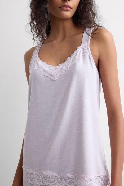 Lilac Modal And Lace Pyjama Set, 5601_068K, large image number 5