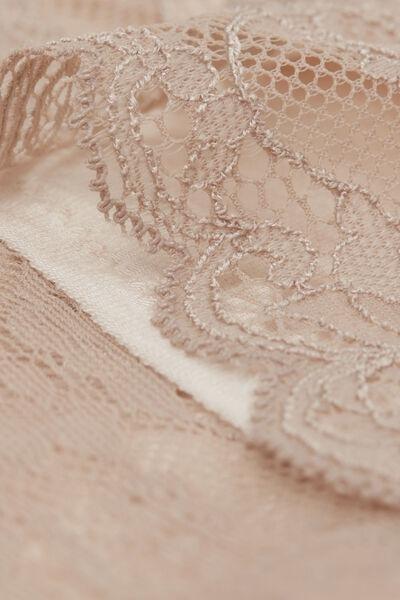 Beige Lace Frill Trims Pyjama Set, , large image number 4