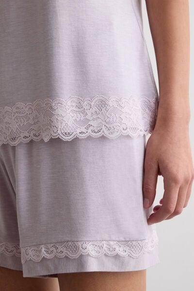 Lilac Short Modal And Lace Pyjama Set, 5601_068K, large image number 5