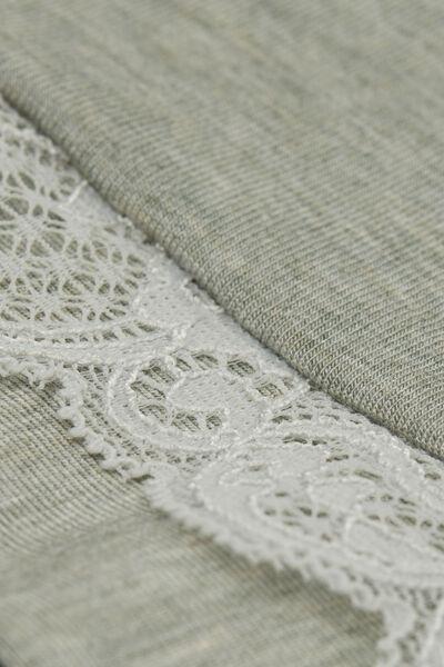 Green Romantic Lace Frill Trims Pyjama Set, , large image number 4