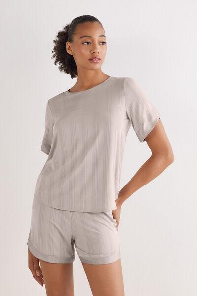 Beige Delicate Alchemy Short Modal Pyjama Set, , large image number 1