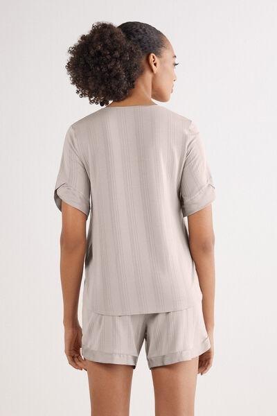 Beige Delicate Alchemy Short Modal Pyjama Set, , large image number 3