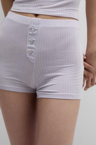Lilac Soft Lounge Short Ribbed Modal Pyjama Set, 5601_056K, large image number 5