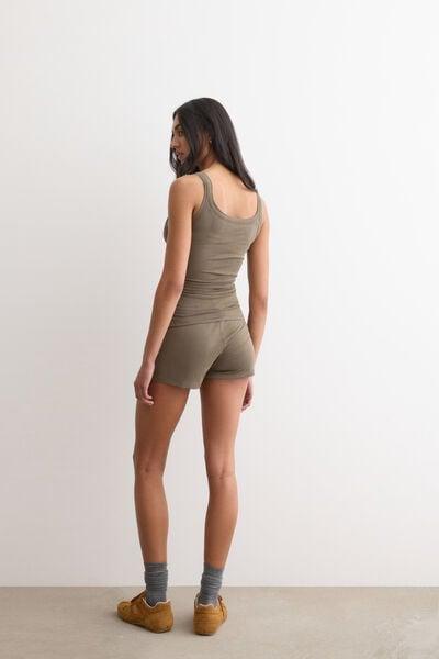 Green Soft Lounge Short Ribbed Modal Pyjama Set, 5601_660J, large image number 2