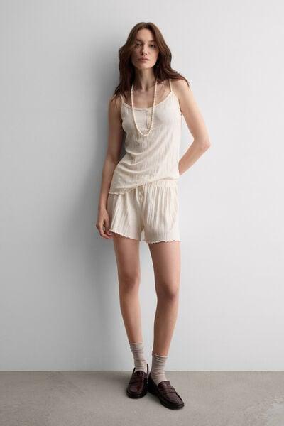 ALMOND ROSE MELANGE Sweet Pointelle Short Pyjamas, 5601_070K, large image number 0