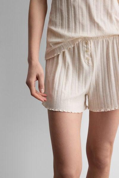 ALMOND ROSE MELANGE Sweet Pointelle Short Pyjamas, 5601_070K, large image number 5