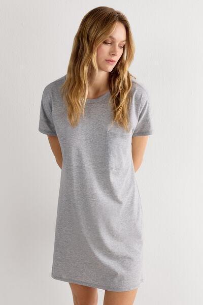 Grey Ultra fresh Supima Cotton Nightdress, Light Grey Blend, large image number 10