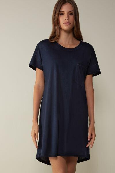 Blue Ultrafresh Supima Cotton Nightdress, , large image number 0