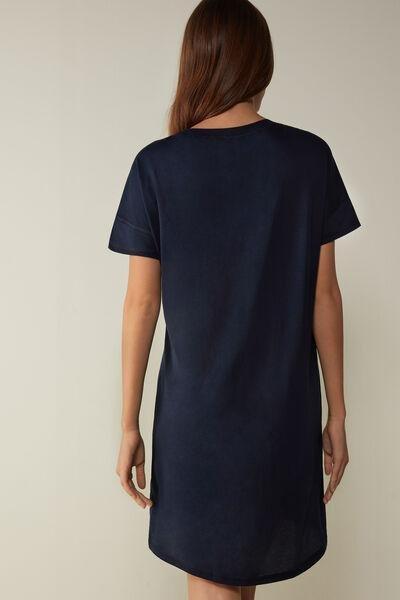 Blue Ultrafresh Supima Cotton Nightdress, , large image number 3