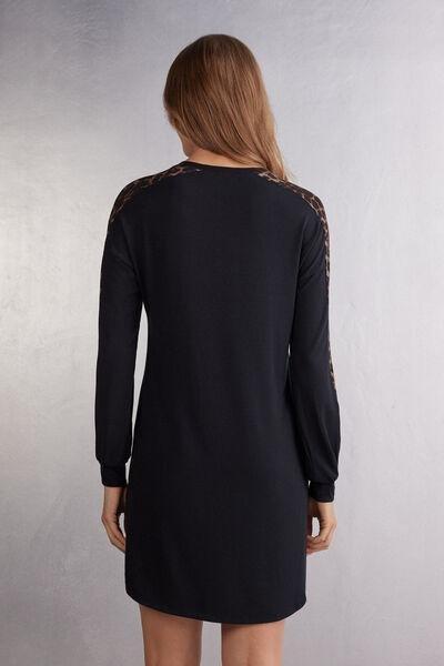 Multicolour Luxurious Leopard Modal Nightgown, 5601_774J, large image number 3