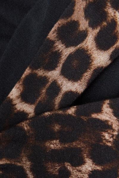 Multicolour Luxurious Leopard Modal Nightgown, , large image number 4