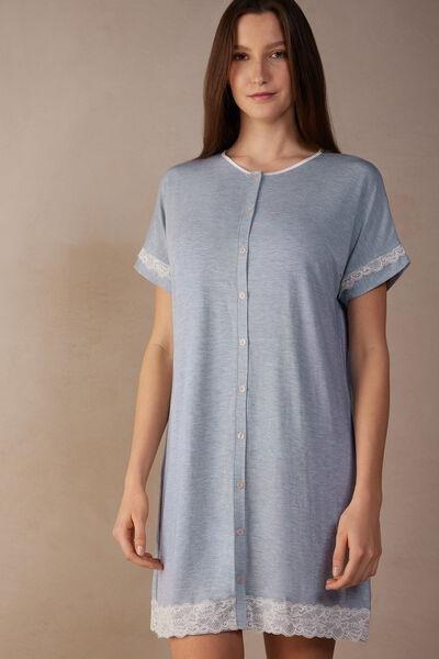 Blue Button-Down Nightdress, , medium