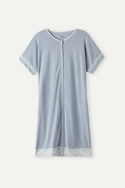 Blue Button-Down Nightdress, , large image number 2