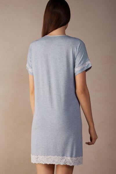 Blue Button-Down Nightdress, , large image number 3