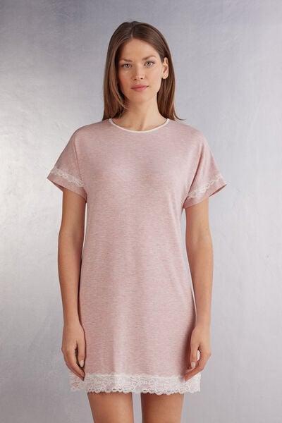 Pink Short-Sleeved Nightdress, 5601_008J, large image number 1
