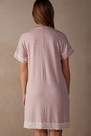 Intimissimi - Pink Melange Short-Sleeved Nightdress With Lace Details