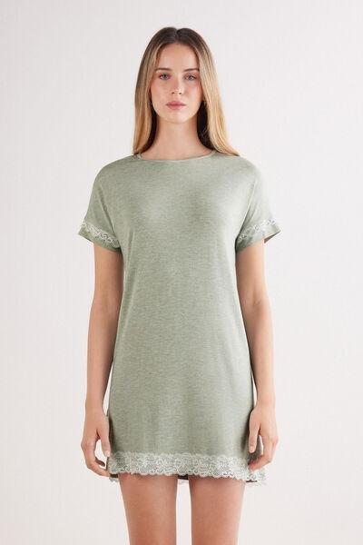 Green Short-Sleeved Nightdress, , large image number 0