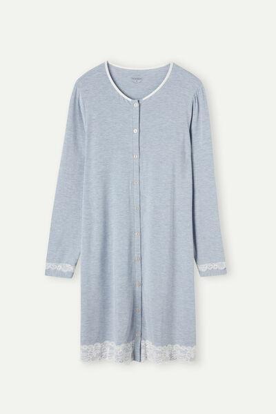 Blue Button-Down Nightdress, , large image number 2