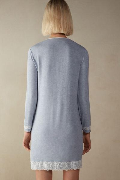 Blue Button-Down Nightdress, , large image number 3
