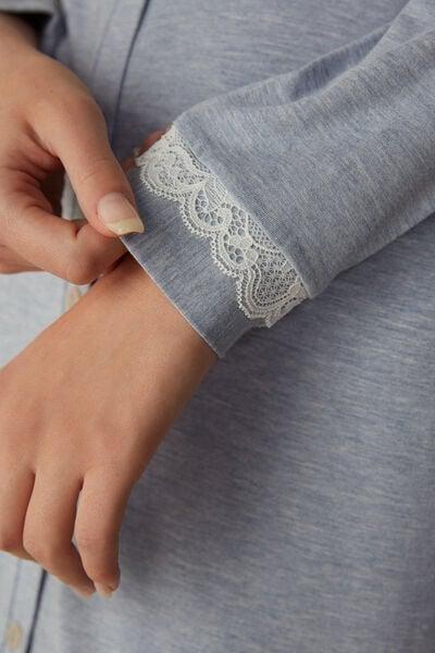 Blue Button-Down Nightdress, 5601_009J, large image number 5