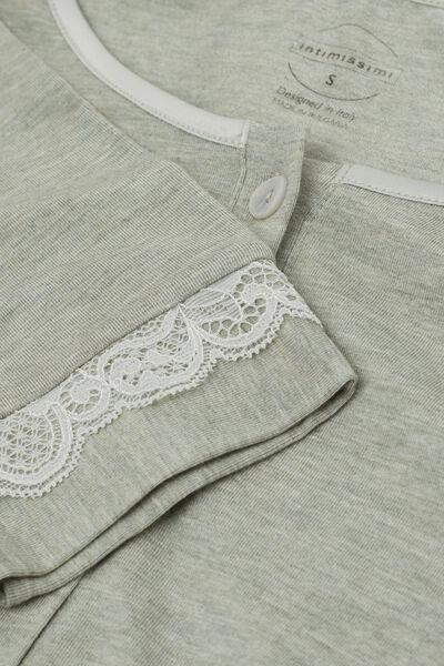 Green Button-Front Lace Detail Nightdress, , large image number 3