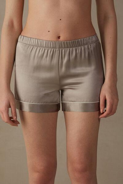 Beige Silk Shorts, , large image number 0