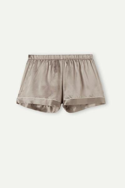 Beige Silk Shorts, , large image number 2