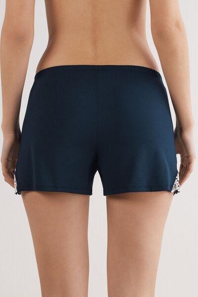 Navy Pretty Flowers Modal Shorts, , large image number 3